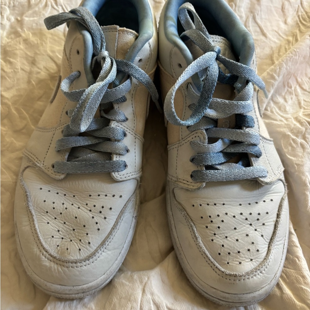 Nike Air Jordan Suede Light Blue and Light Orange Creme Low-Top Sneakers 7 Kicks